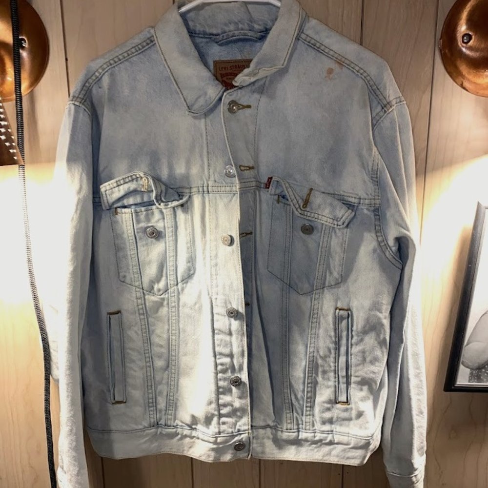 Levi's Strauss & CI Women's Ex-boyfriend Trucker Denim Jacket Floral Embroidered
